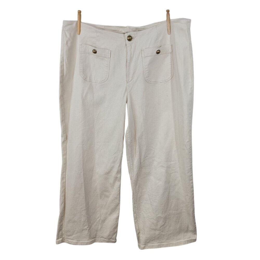 Ophelia Pants Plus Size 22 22W 44x26 casual Khaki Tan Stretch Wide leg